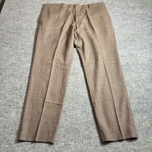 Banana Republic Dress Pants Mens 36 Brown Wool Houndstooth Classic Fit